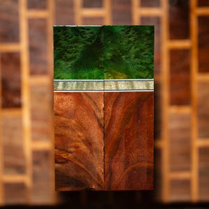 Cheese Burl, Quilted Maple, and Figured Walnut Combination Knife Scales - s-529