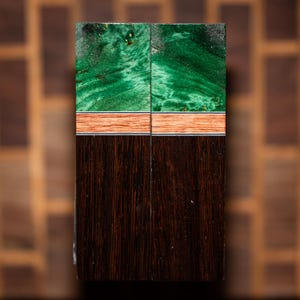 Exotic Burl, Red Grandis, and Wenge Combination Knife Scales - s-615