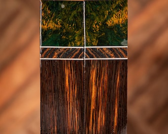 Cheese Burl, Zebra Wood, and Wenge Combination Knife Scales - s- 1067