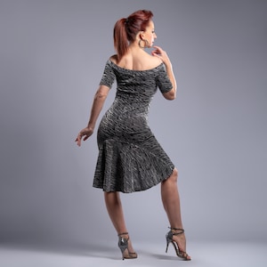 アルゼンチンタンゴ☆ドレス衣装ターコイズ スパンコールドレス バック