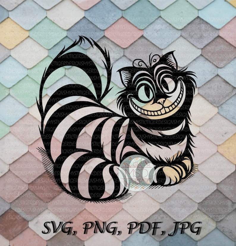 Cheshire Cat SVG Cutting File, Cricut, Silhouette Vinyl Instant ...
