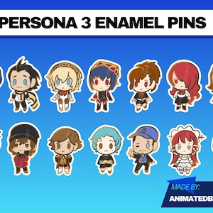Persona 3 Enamel Pins | Reload | Makoto Yuki Ryoji Aigis Metis Kotone Mitsuru Yukari Akihiko Shinjiro Fuuka Junpei Chidori Junpei | P3R SEES