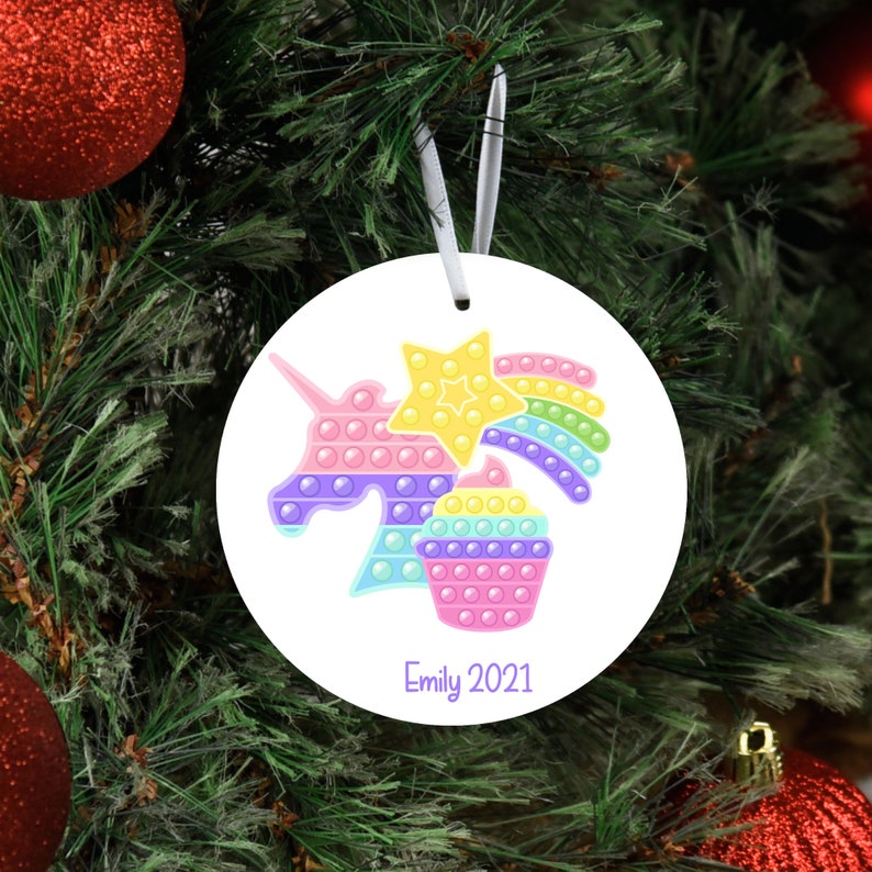 Personalized Pastel pop it ornament Kids personalized image 1