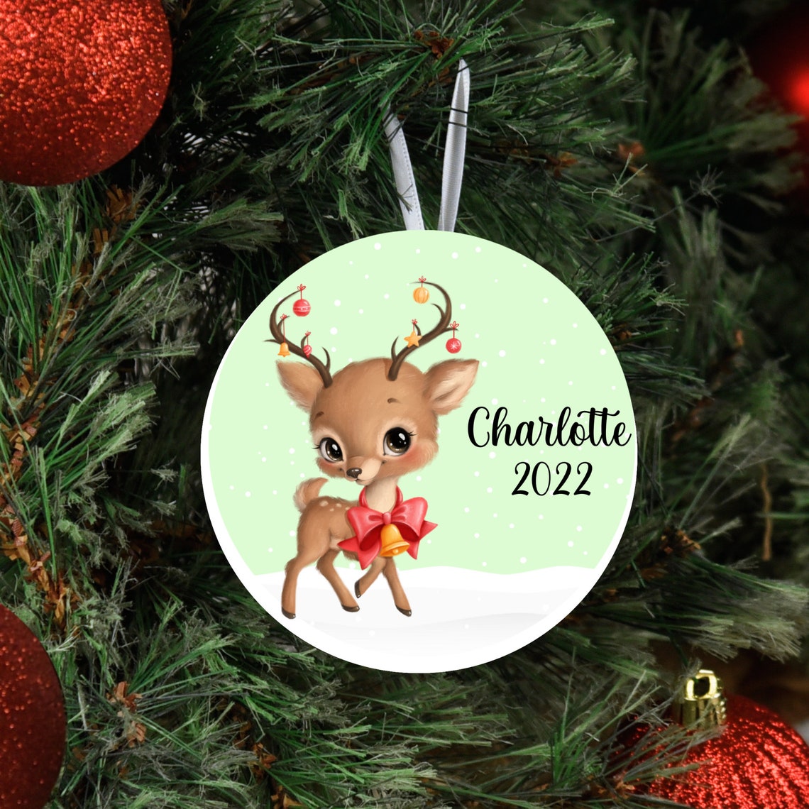 Girls Personalized Christmas Ornament 2022 Personalized image 1