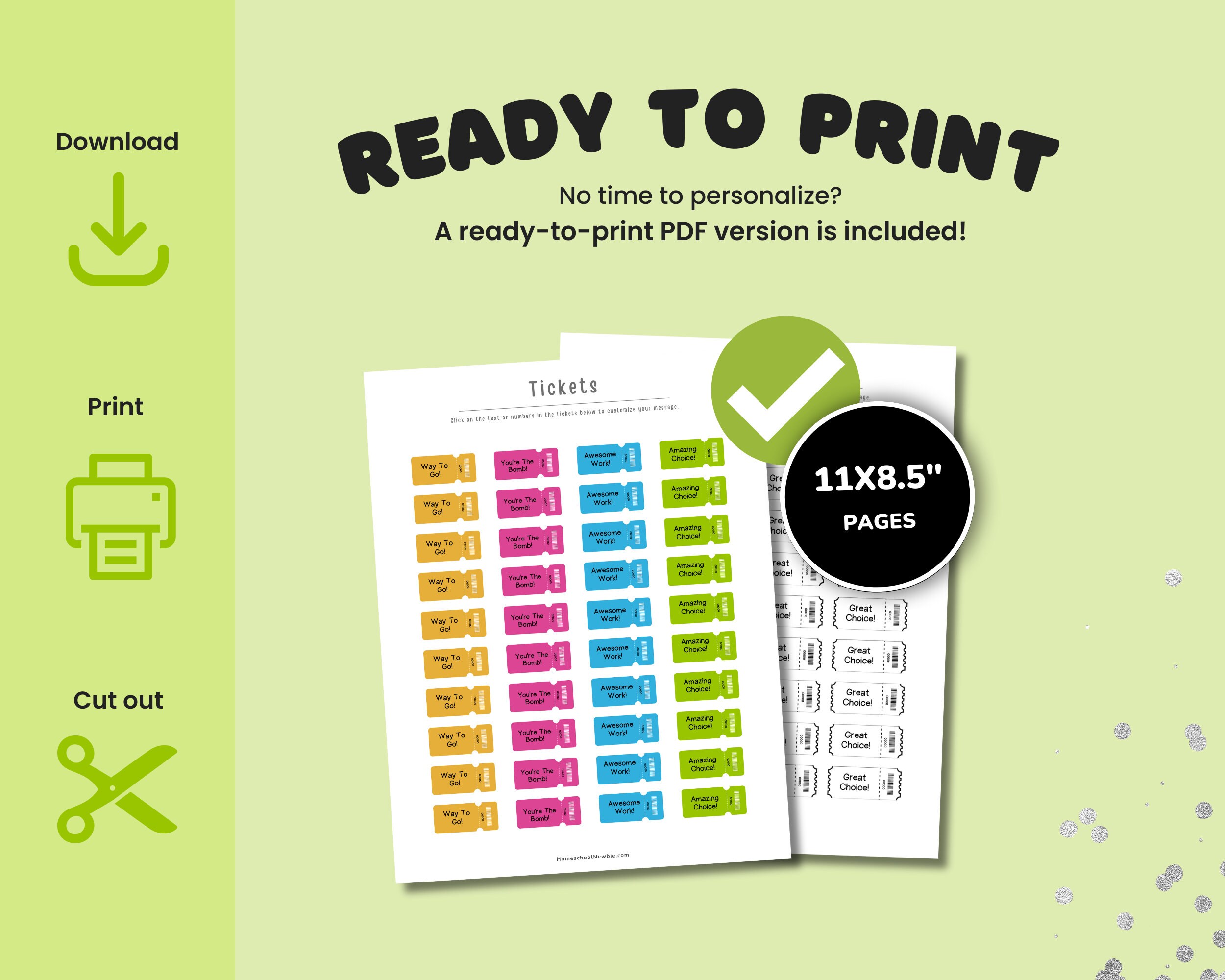 Custom Reward Tickets: Classroom, Homeschool Printable (PDF) - Etsy