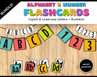 Printable Alphabet Number Flashcards | Classroom Banner Decor (Digital Download)