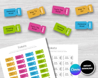 Custom Reward Tickets: Classroom, Homeschool Printable (PDF)