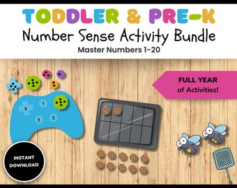 Number Sense Activity Bundle | Pre-K, Toddler Learning (Digital Download)