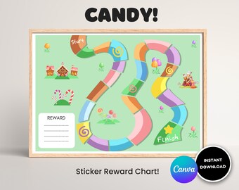 Candy Sticker Reward Chart | Editable Chore Chart (Digital Download)
