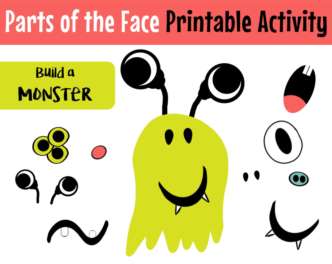 Printable Face Parts for Preschool Monster Craft Emotion Etsy
