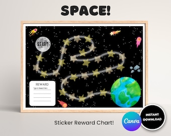 Space Reward Chart | Editable Chore Chart, Homeschool Printable (Digital Download)