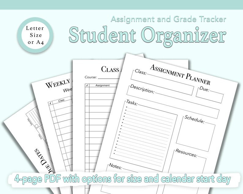 Student Organizer Bundle Perfect Student Planner Printable - Etsy