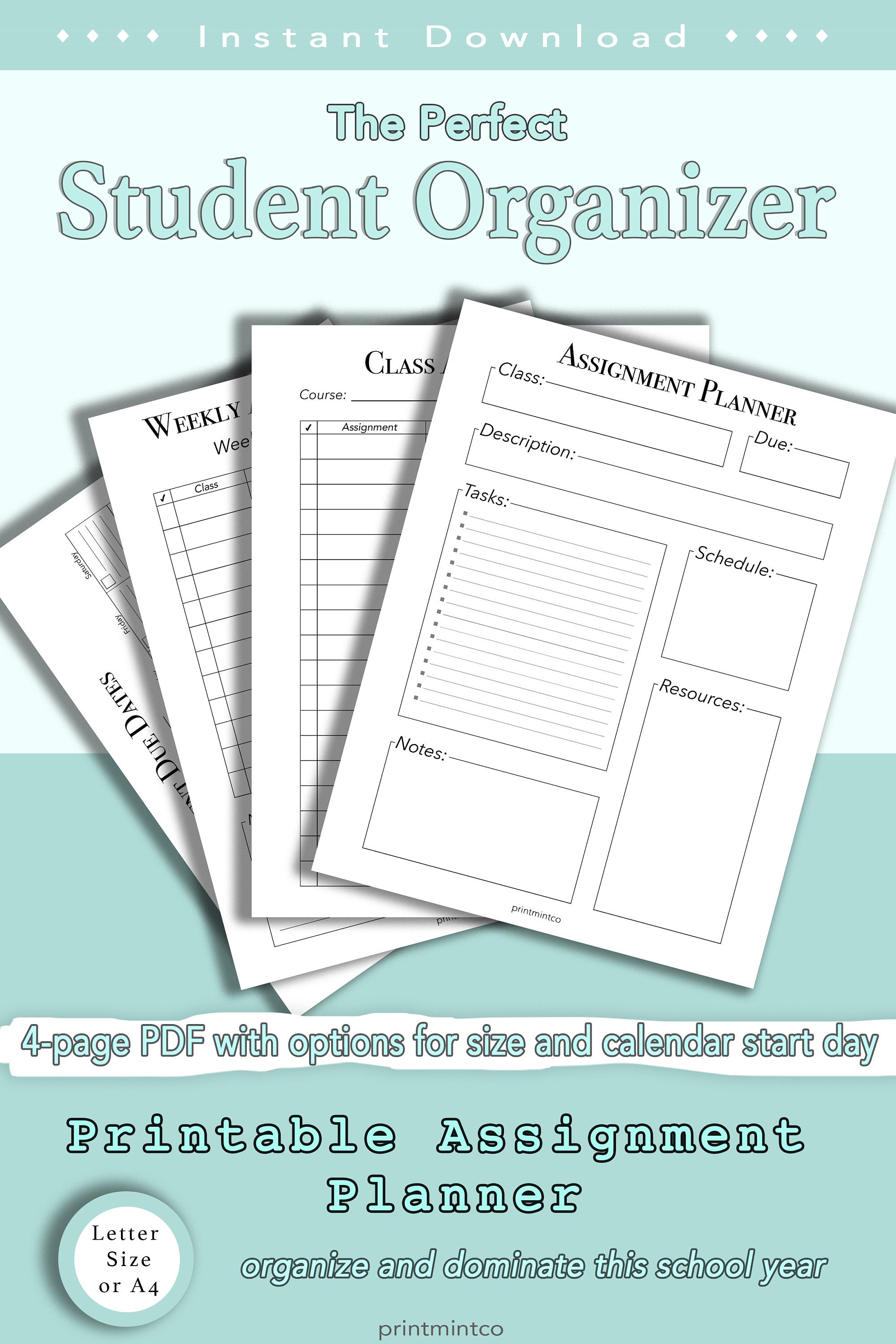 Student Organizer Bundle Perfect Student Planner Printable - Etsy