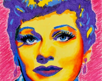 LUCILLE BALL!  I Love Lucy , poster, 13x19", from original artwork by Alisa Meier
