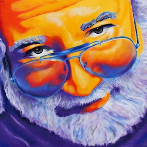 AWESOME! JERRY GARCIA/ Grateful Dead poster / print, from original artwork by Alisa Meier~~Casey Jones; Touch of Grey; Friend of the Devil