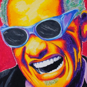 BEAUTIFUL! RAY CHARLES poster,  from original artwork by Alisa Meier