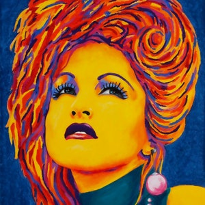 TRULY COLORFUL! Cyndi Lauper poster / print, from original artwork by Alisa Meier