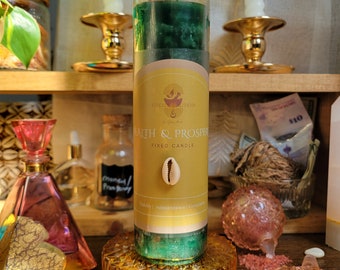 Prosperity Intention Candle: Cowrie Shell Wealth, Abundance