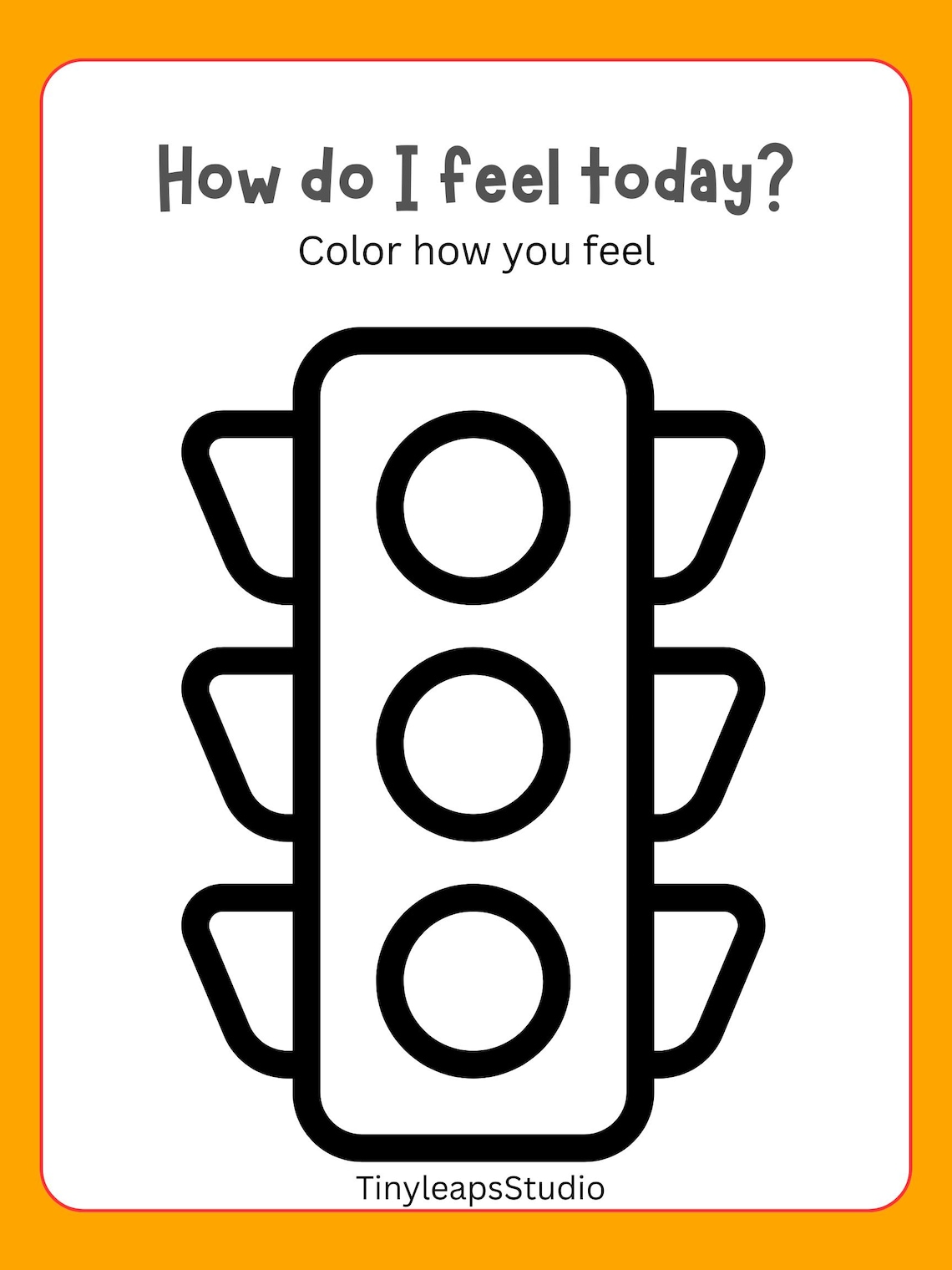Feelings Traffic Light Printable, Emotional Regulation Worksheet, Calm ...