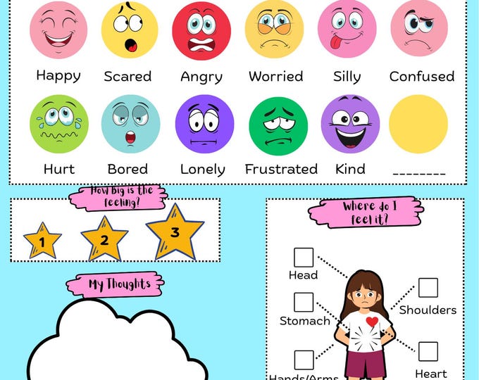Feelings Traffic Light Printable, Emotional Regulation Worksheet, Calm ...