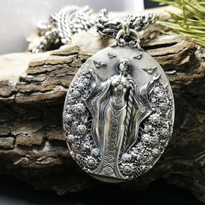 Lada Goddess necklace, Goddess pendant, Slavic pagan jewelry, Occult jewelry, Locket necklace, Witchy Celestial Witchcraft Wiccan Talisman