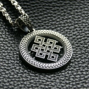 Endless Knot Silver Necklace - Symbol of Protection, Meaningful Jewelry