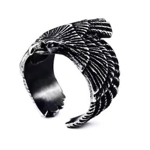 Raven Viking Ring – Norse Mythology Jewelry, Nordic Raven Bird Ring, Adjustable Viking Ring for Men & Women 03-05