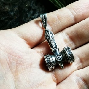 Small Thors Hammer from god of war, Mjolnir pendant Forged, Viking Jewelry, Norse mythology, Norse pagan jewelry