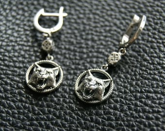 Viking cat earrings, Freya goddess earrings, Bobcat earrings, Viking earrings, Animal Totem, Animal earrings, Witchcraft jewelry Magicobereg