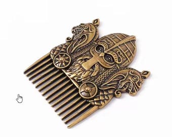 Viking Shield and Dragon Comb, Viking Warrior Helm Comb, Viking helmet Comb 46