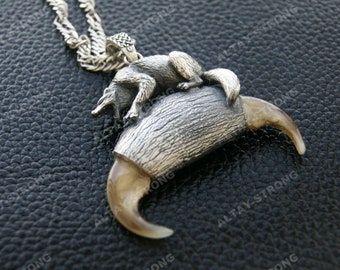 Real XL Wolverine Claw Necklace on 24” Stainless Steel Chain