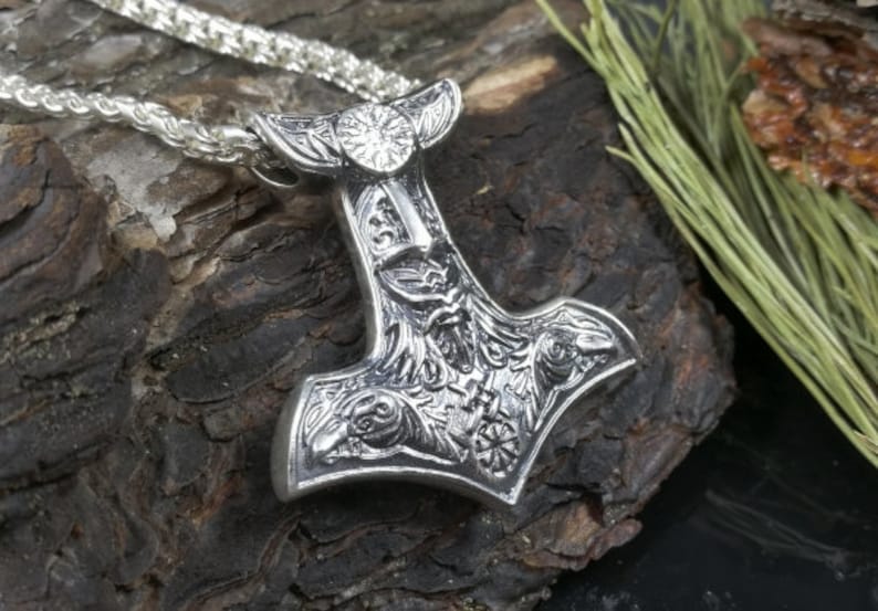 Thor's Hammer Necklace Mjolnir Necklace Sterling Silver Etsy