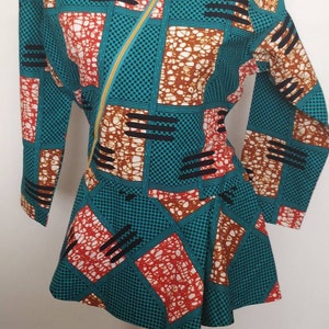 Zip up African  blouse