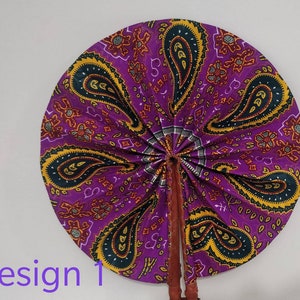 Handmade African print ( Ankara) portable folding hand fan