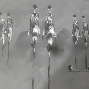 African Art - original handpainted Acrylic painting on rolling fabric canvas. W70cm x L50cm
