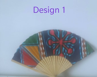 Handmade African print ( Ankara) portable folding summer hand fan