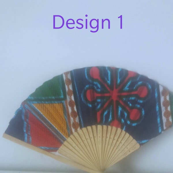 Handmade African print ( Ankara) portable folding summer hand fan