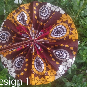 Handmade African print ( Ankara) portable folding hand fan