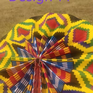 Handmade Kente fabric portable folding summer hand fan