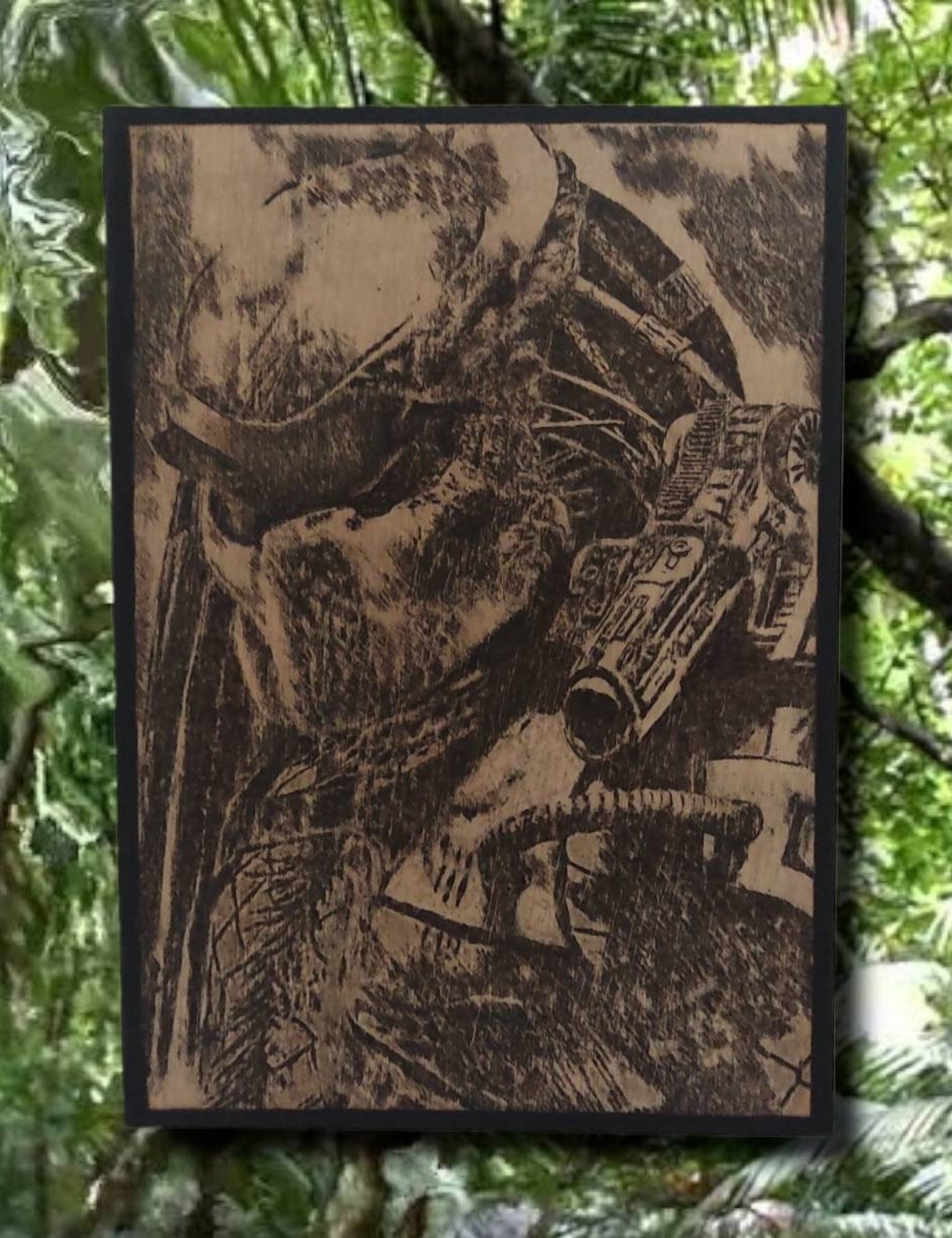 Predator Mask Pyrography Predator - Art on Wood / Pyrography / Wood Burning - Etsy