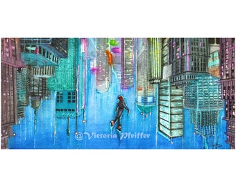 Leap of Faith Watercolor Painting Art Print