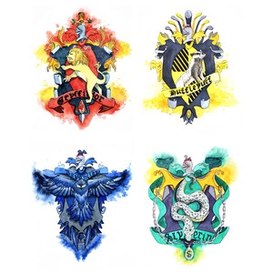 Harry Potter Hogwarts House Crest Vinyl Decal Stickers Ravenclaw Slytherin  Gryffindor Hufflepuff 