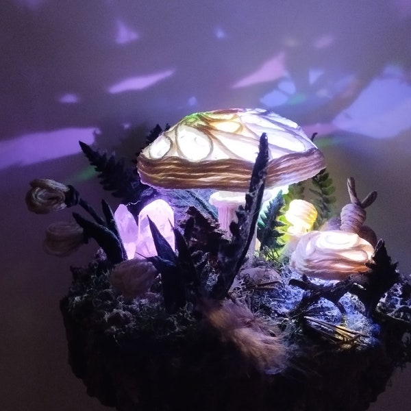 Miniature mushroom lamp "Forest Glade"