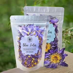 100% Organic Blue Lotus Flowers, Handcrafted Nymphaea caerulea Ancient Egypt Tea
