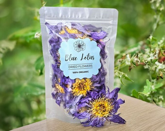 Organic Egyptian Blue Lotus · Premium Blue Lotus Flowers, Buddhism Tea for Yoga, FREE SHIPPING available