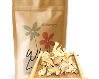 Dried White Lotus Petals, Organic Nelumbo Nucifera, Hand-Sorted