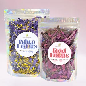 Blue Lotus Crushed Flowers and Red Lotus - 100% Organic Saver Set