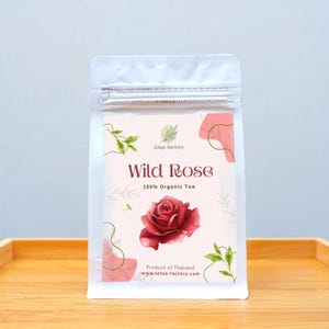 Wild Rose Tee, natürlich geerntete Bio-Rosenknospen, reines koffeinfreies Getränk aus nachhaltigen Quellen
