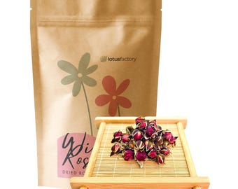 Capullos de rosa silvestre orgánicos: flores secas y fragantes para té, repostería y manualidades.