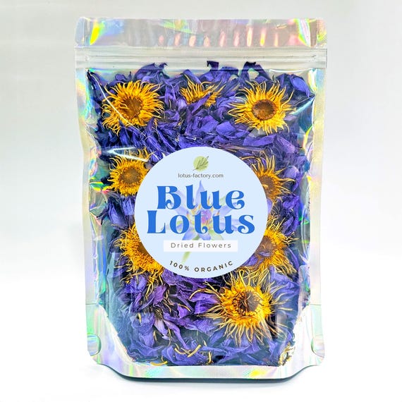 Organic Blue Lotus Flowers, Dried Nymphaea Caerulea
